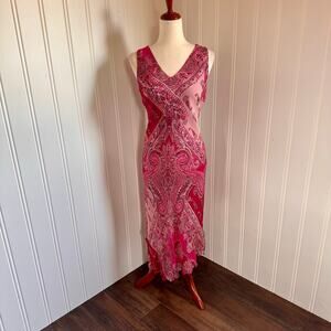 Vintage 90s/Y2K Fairy Silk Pink Midi Dress 8